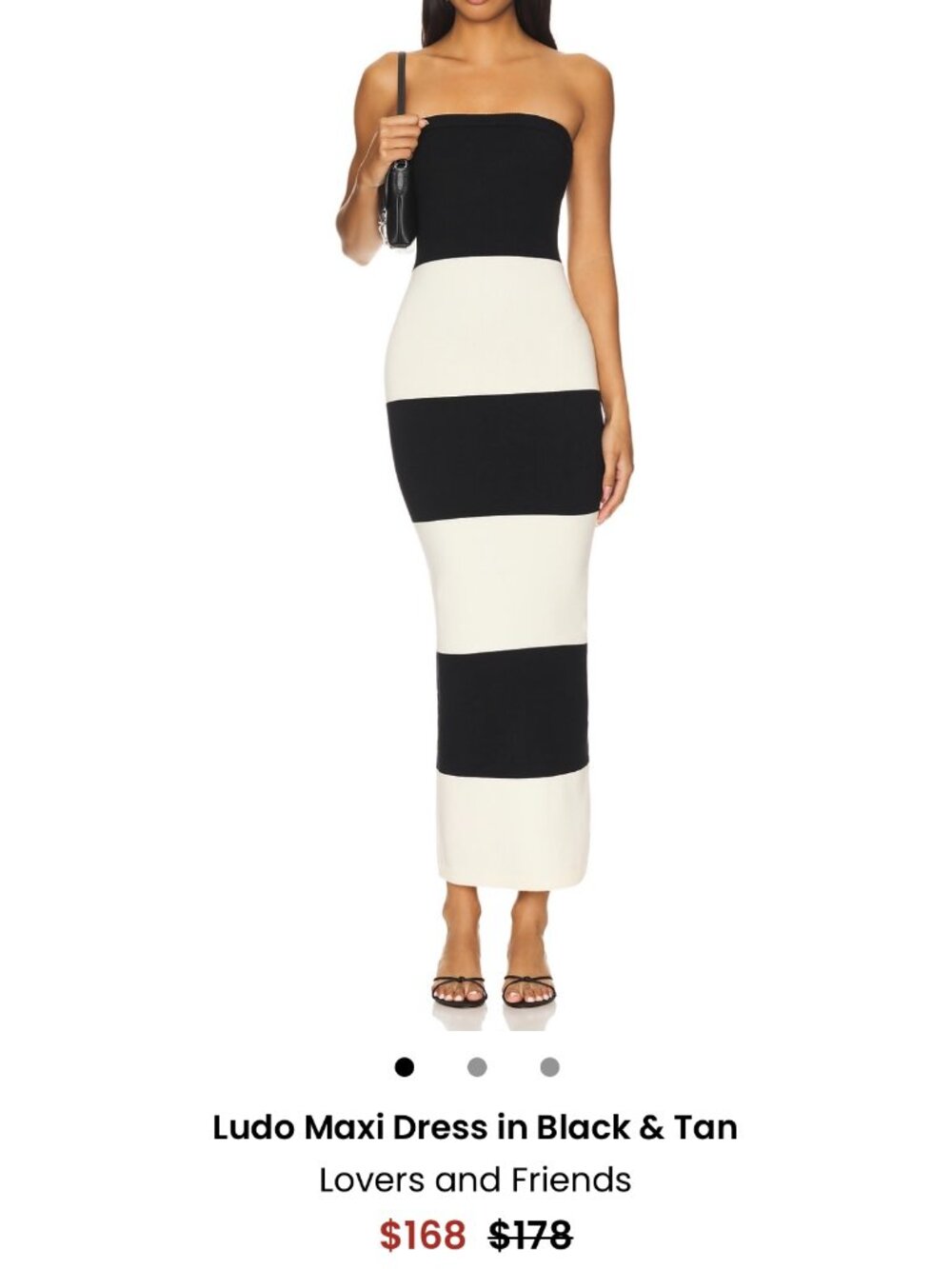 Lovers + Friends Ludo Maxi Dress — Black & White — Size M